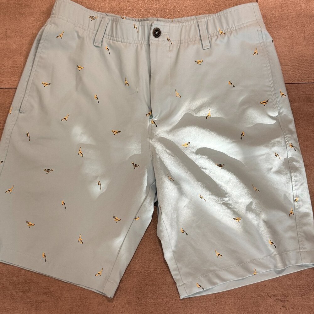 Under Armour Blue Khaki Shorts w/ Bird Print Size 34